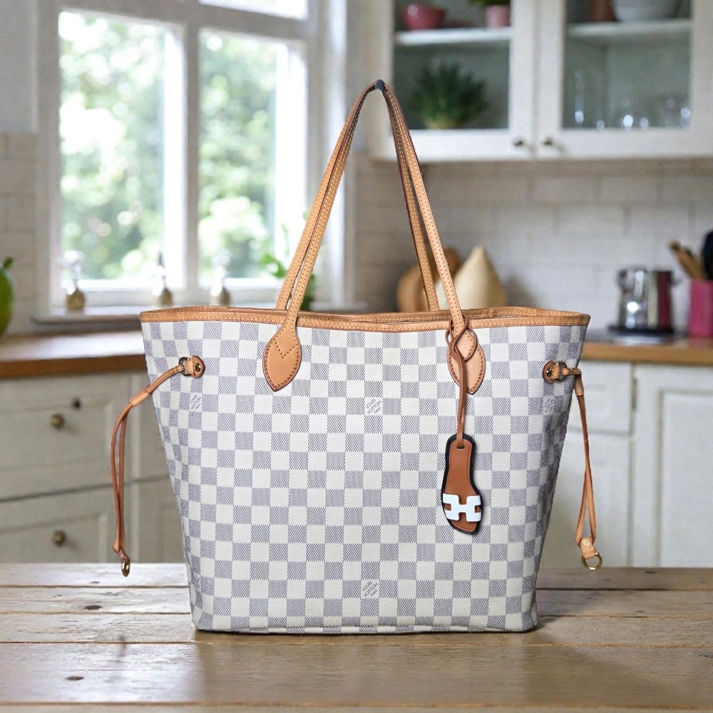 Authentic Louis Vuitton Damier Azur Neverfull MM